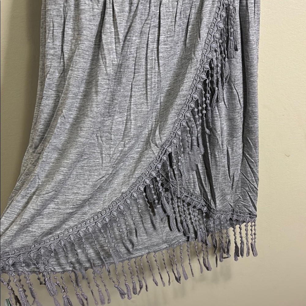 Gray Sleeveless Fringe Dress - Picture 3 of 3